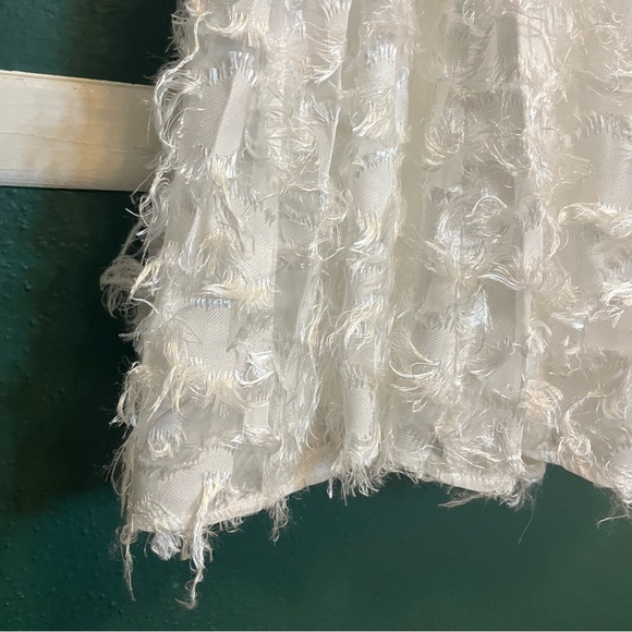 MODCLOTH Dresses | ModCloth White Midi Sleeveless Feathered Dress NWT Sz 6 - Picture 6 of 10